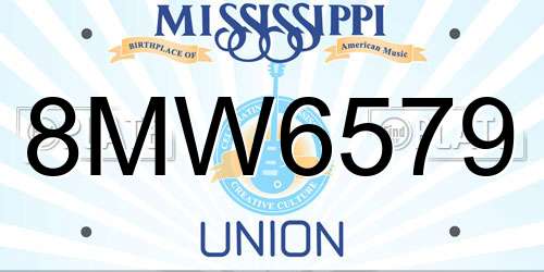 8MW6579 Mississippi License Plate