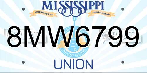 8MW6799 Mississippi License Plate