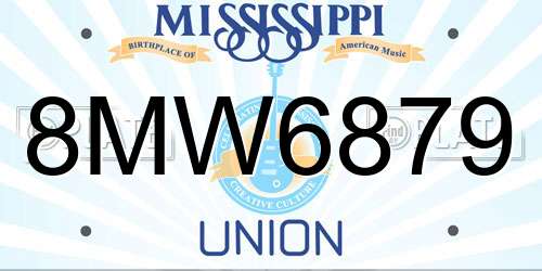 8MW6879 Mississippi License Plate