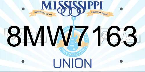 8MW7163 Mississippi License Plate