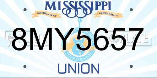 8MY5657 Mississippi License Plate