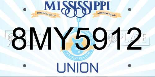 8MY5912 Mississippi License Plate