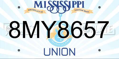 8MY8657 Mississippi License Plate