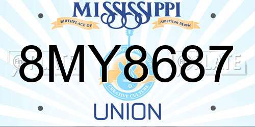 8MY8687 Mississippi License Plate