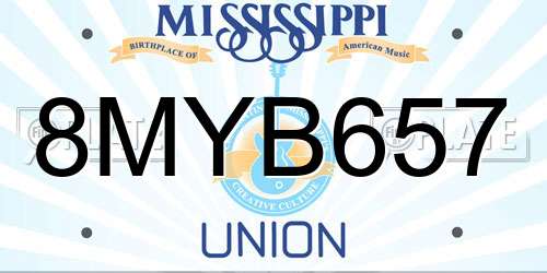 8MYB657 Mississippi License Plate