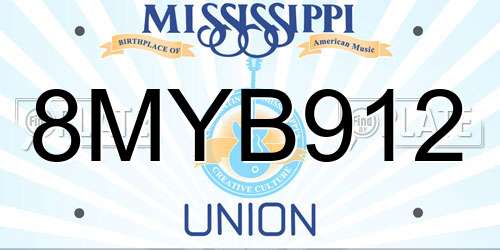 8MYB912 Mississippi License Plate