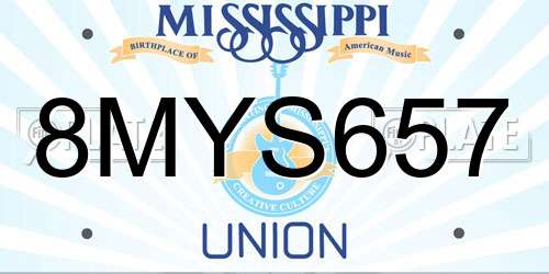 8MYS657 Mississippi License Plate
