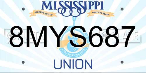 8MYS687 Mississippi License Plate