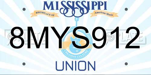 8MYS912 Mississippi License Plate