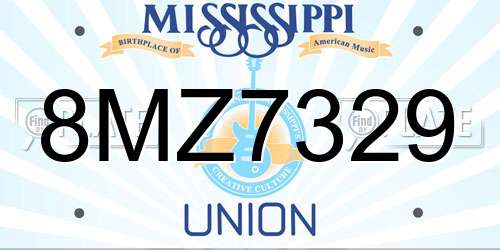 8MZ7329 Mississippi License Plate