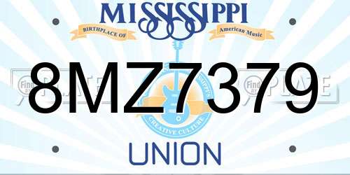 8MZ7379 Mississippi License Plate