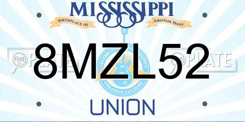 8MZL52 Mississippi License Plate