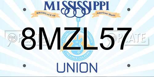 8MZL57 Mississippi License Plate