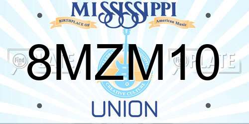 8MZM10 Mississippi License Plate