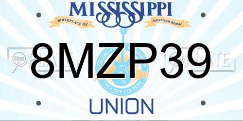 8MZP39 Mississippi License Plate
