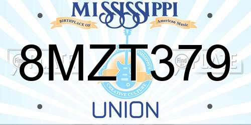 8MZT379 Mississippi License Plate