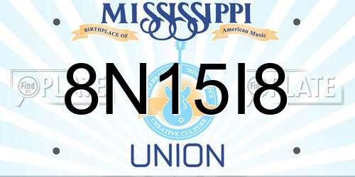 8N15I8 Mississippi License Plate