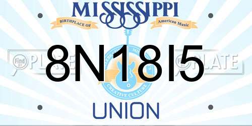 8N18I5 Mississippi License Plate