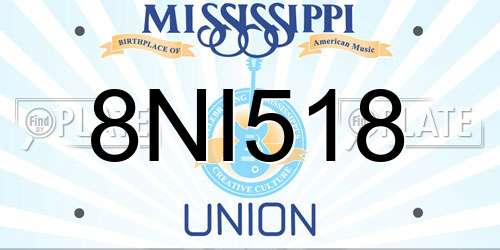 8NI518 Mississippi License Plate
