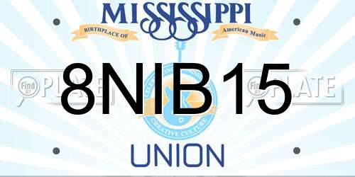 8NIB15 Mississippi License Plate
