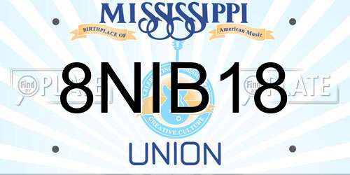 8NIB18 Mississippi License Plate