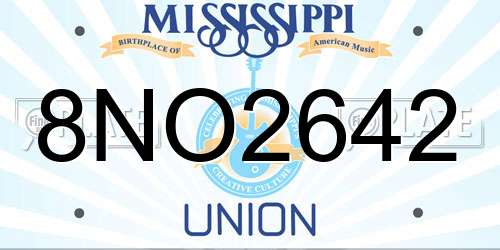 8NO2642 Mississippi License Plate