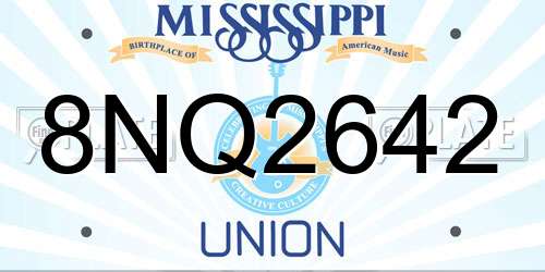 8NQ2642 Mississippi License Plate