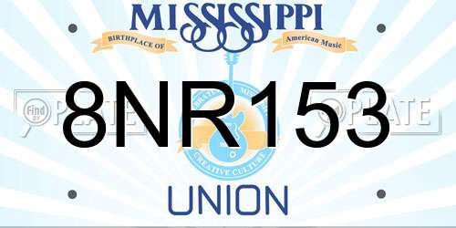 8NR153 Mississippi License Plate