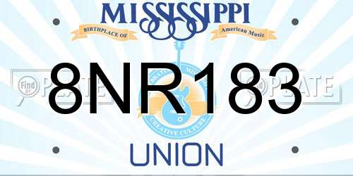 8NR183 Mississippi License Plate