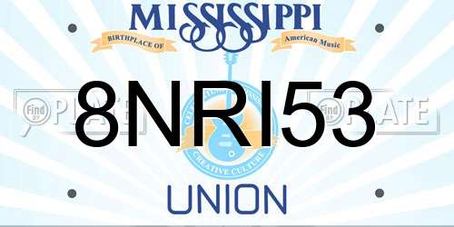 8NRI53 Mississippi License Plate