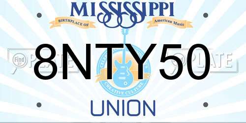 8NTY50 Mississippi License Plate