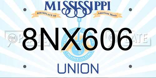 8NX606 Mississippi License Plate