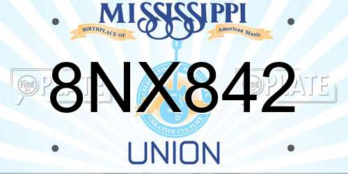 8NX842 Mississippi License Plate
