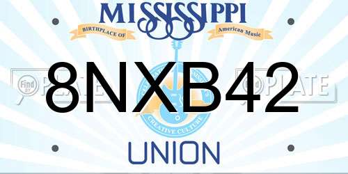 8NXB42 Mississippi License Plate