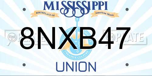 8NXB47 Mississippi License Plate