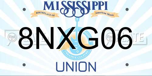 8NXG06 Mississippi License Plate