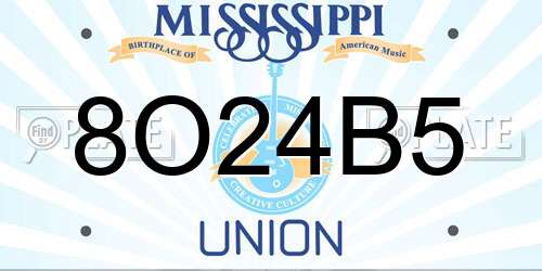 8O24B5 Mississippi License Plate