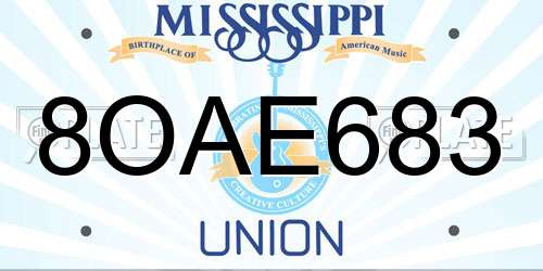 8OAE683 Mississippi License Plate