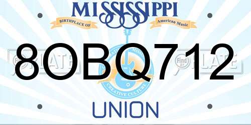 8OBQ712 Mississippi License Plate