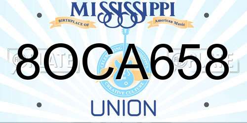 8OCA658 Mississippi License Plate