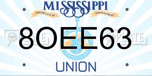 8OEE63 Mississippi License Plate