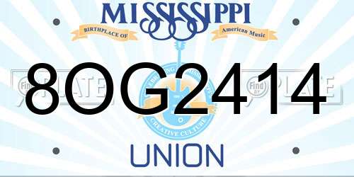 8OG2414 Mississippi License Plate