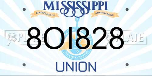 8OI828 Mississippi License Plate