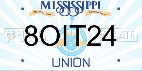 8OIT24 Mississippi License Plate