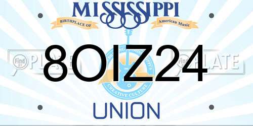 8OIZ24 Mississippi License Plate