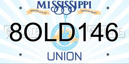 8OLD146 Mississippi License Plate
