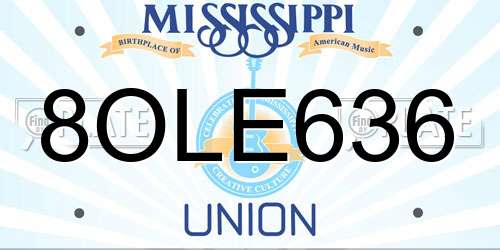 8OLE636 Mississippi License Plate
