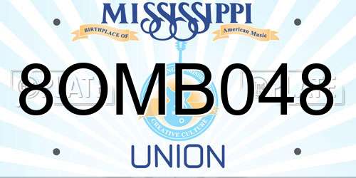 8OMB048 Mississippi License Plate