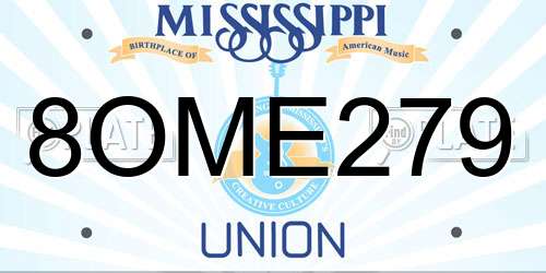 8OME279 Mississippi License Plate