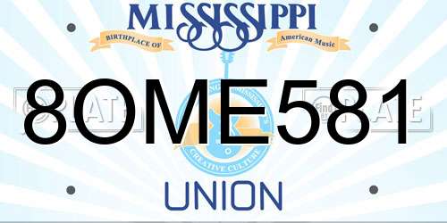 8OME581 Mississippi License Plate